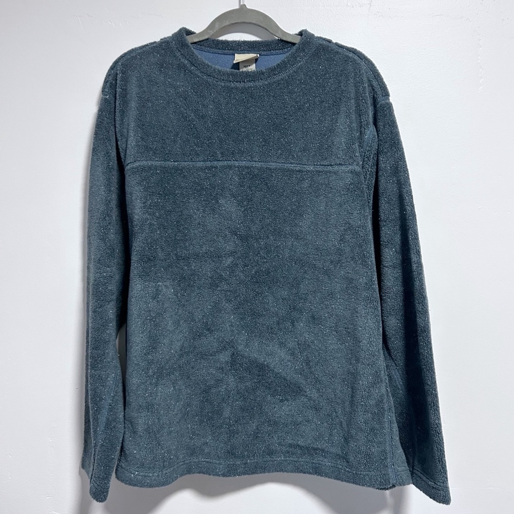 L.L. Bean Men’s Large Pullover Sweater Blue Fleece Soft Cozy Shirt Sweatshirt L